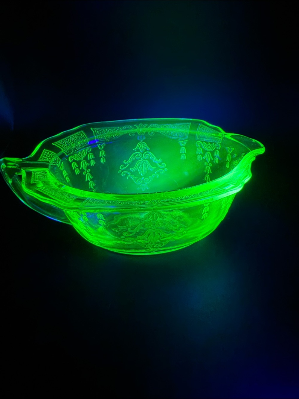 Uranium Vintage Anchor Hocking Green Princess Depression Glass Creamer 1931-35